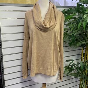 Joie Gold Cowl Neck Long Sleeve Light Weight Sweater